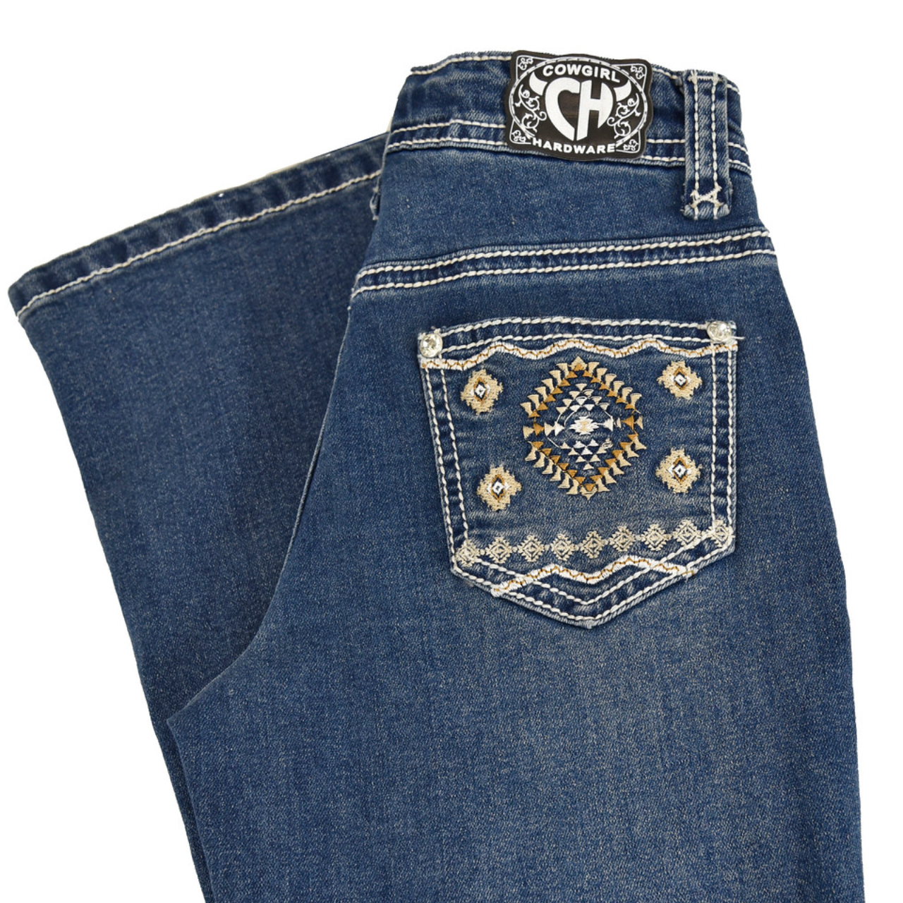 Cowgirl Hardware® Youth Girl's Southwest Medium Wash Jeans 402130-450