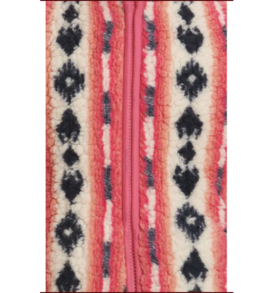 Wrangler Girl's Aztec Printed Pink & White Sherpa Jacket 2335314