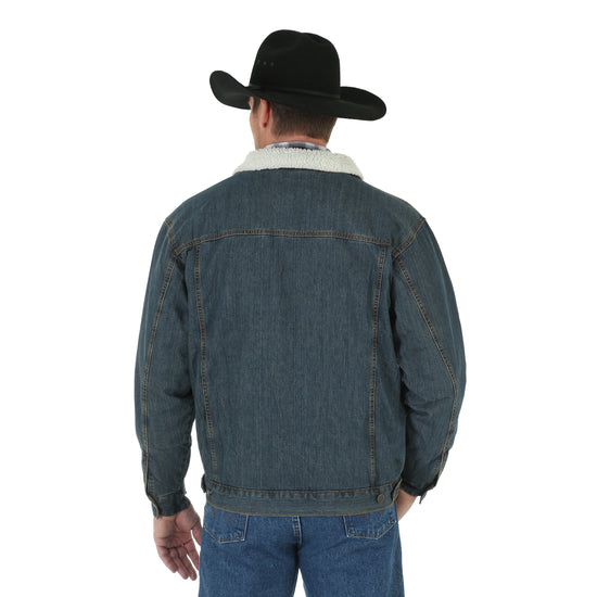 Wrangler® Men's Sherpa Lined Blue Denim Jacket 74256RT