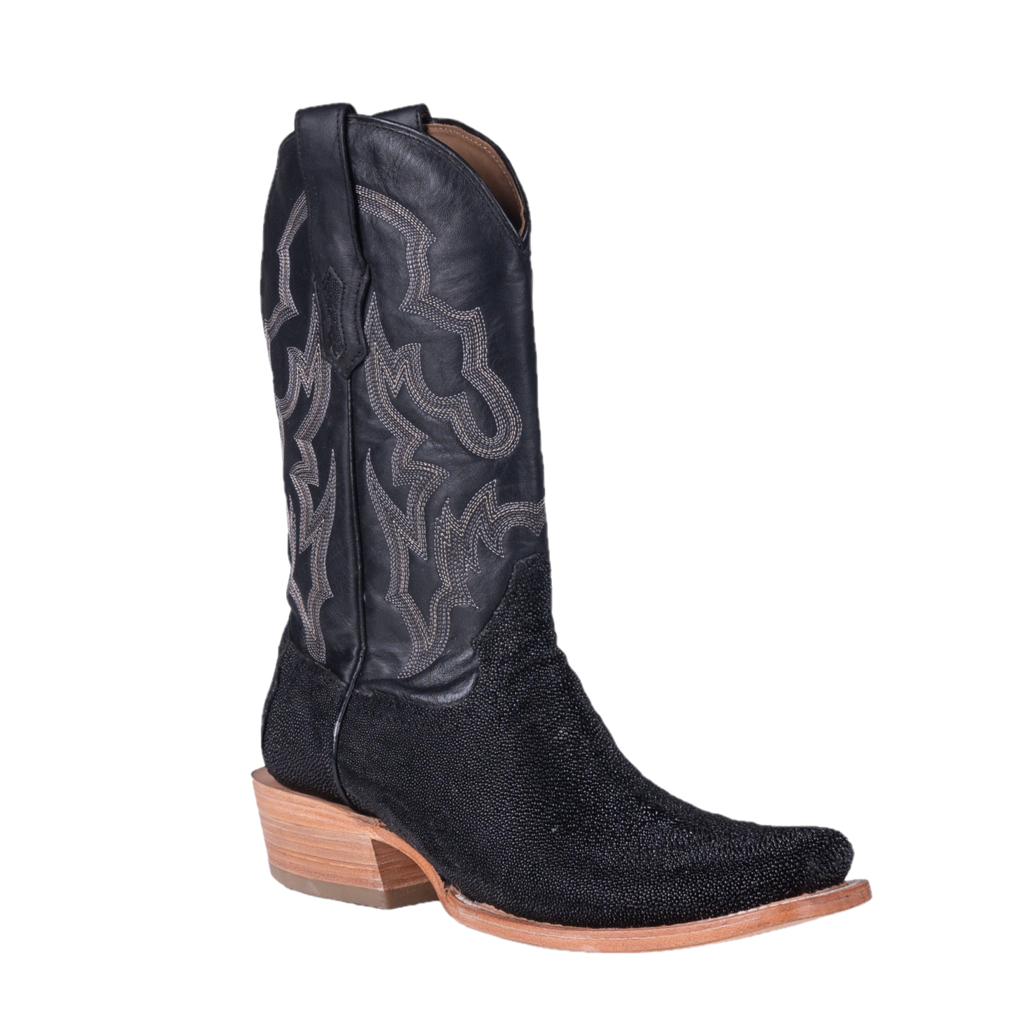 Corral Men's Stingray Black Embroidered Horseman Toe Boots A4423