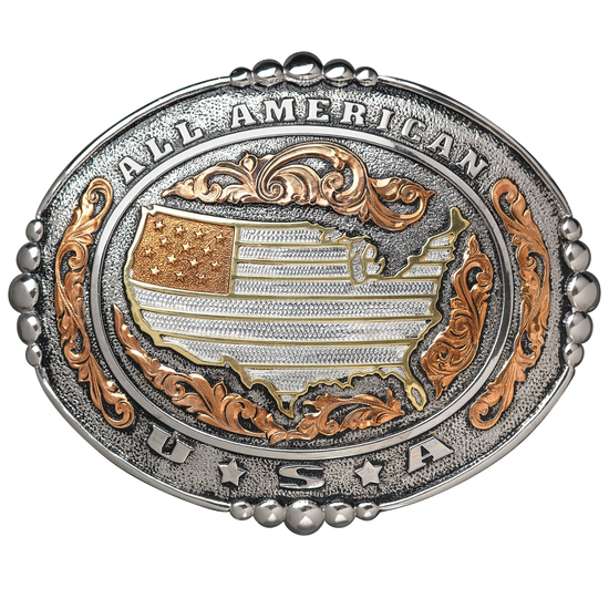 Crumrine USA Flag Copper & Silver Oval Buckle C10100