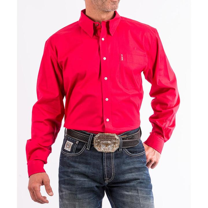 Cinch Men's Modern Fit Solid Pink Button-Down Shirt MTW1343012