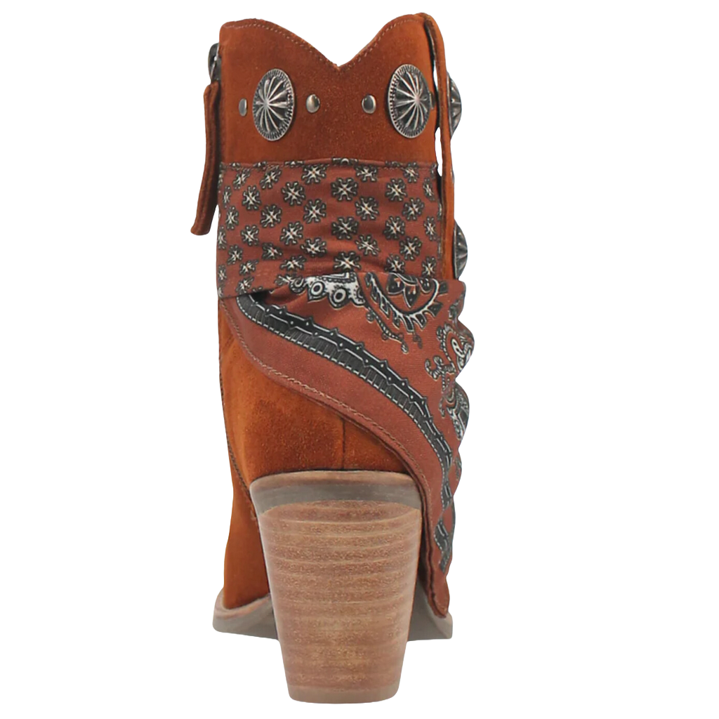 Dingo Ladies Bandida 7" Brown Suede Western Boots DI184-BN