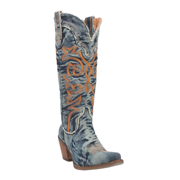 Dingo Ladies Texas Tornado Blue Jean Western Boots DI943-BL