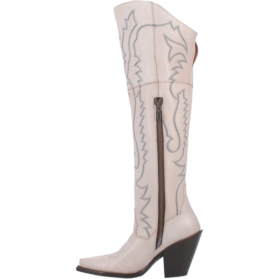 Dan Post® Ladies Loverly White Snip Toe Tall Leather Boots DP4377