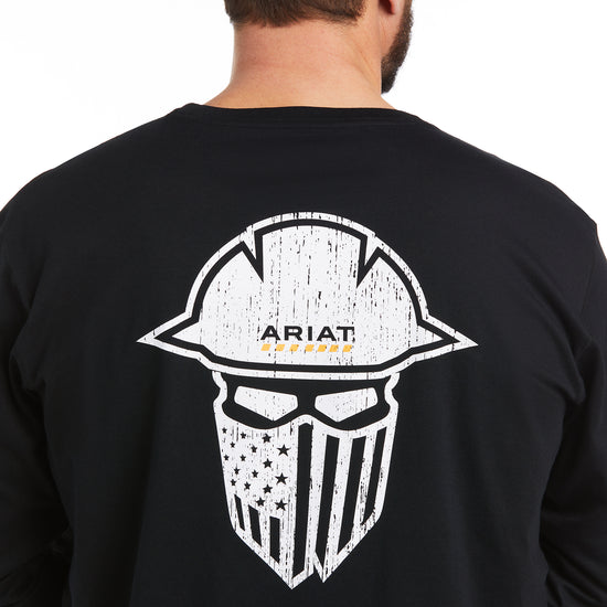 Ariat Men Rebar Workman Black Full Coverage Long Sleeve Shirt 10037695