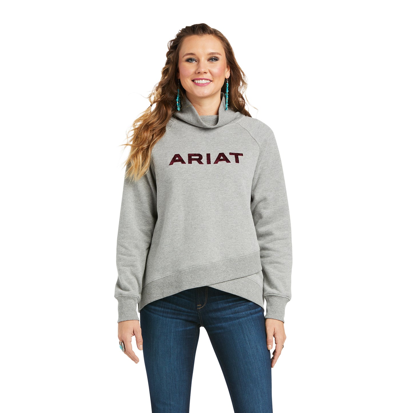 Ariat Ladies REAL Crossover Heather Gray Sweatshirt 10037572