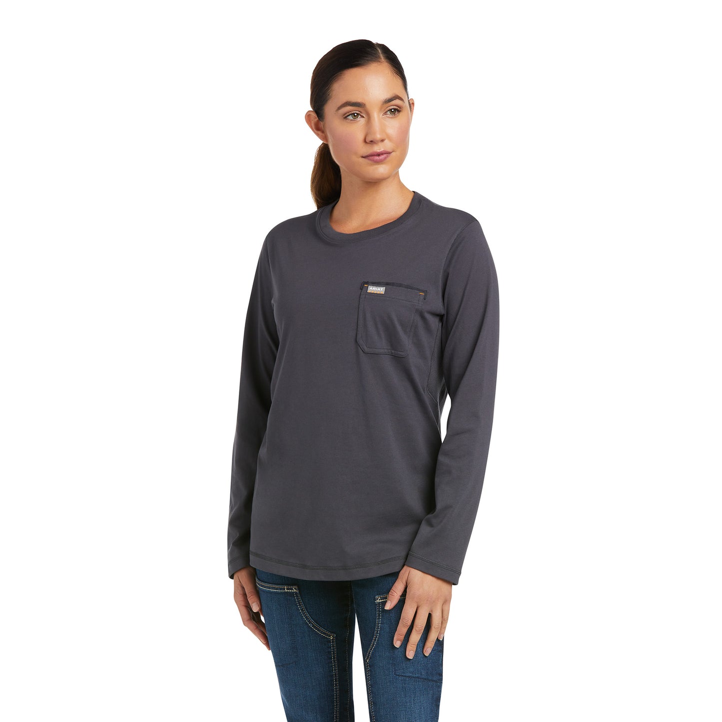 Ariat Women's Rebar Workman High Voltage Grey T-Shirt 10037707