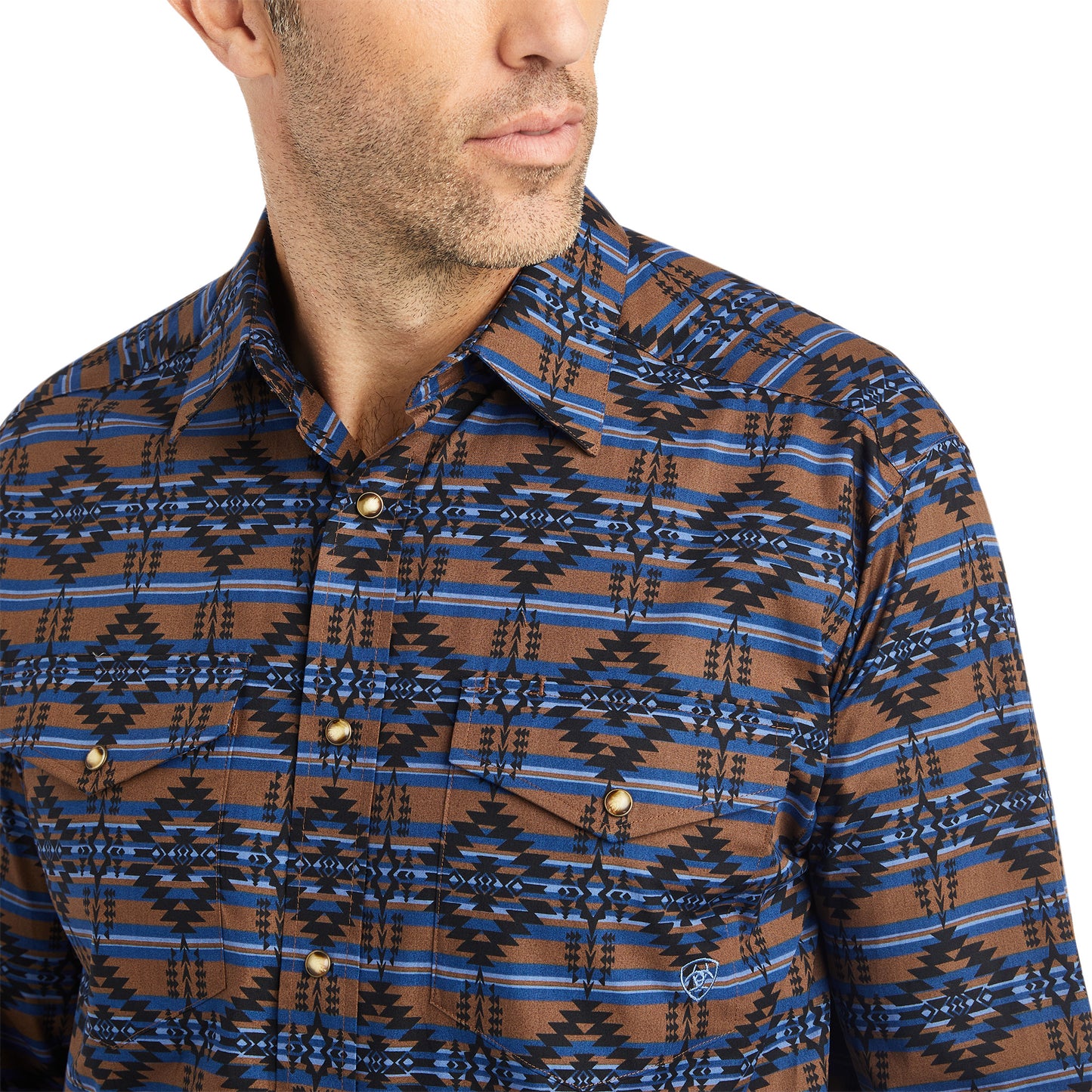 Ariat Men's Giannis Aztec Print Carafe Multicolor Snap Shirt 10042373