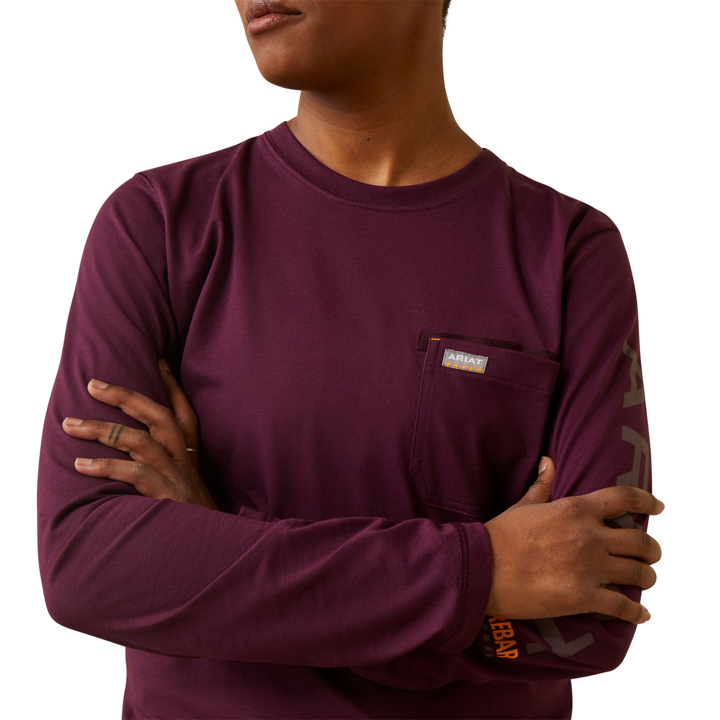 Ariat Ladies Rebar Workman Graphic Logo Potent Purple T-Shirt 10046780