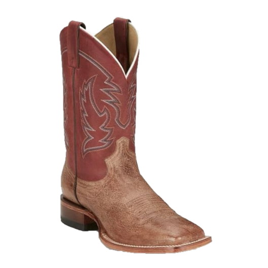 Justin Men's McLane Tan Smooth Ostrich Square Toe Western Boots JE811