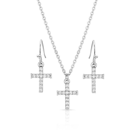 Montana Silversmiths Ladies Unwavering Cross Jewelry Set JS4543