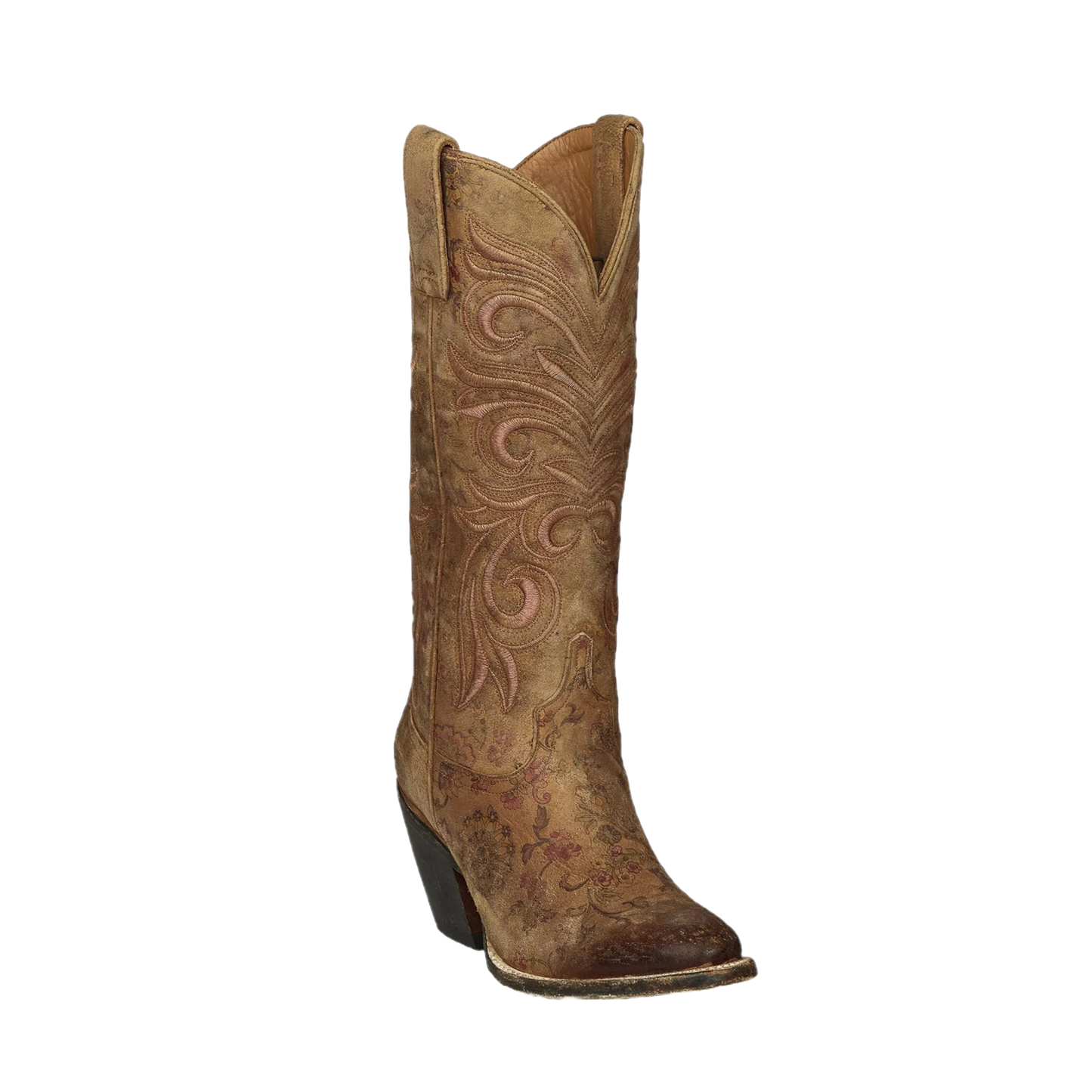 Lucchese Ladies Laurelie Tan Floral Tall Boots M4951