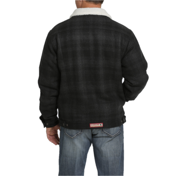 Cinch® Men's Black Plaid Conceal Carry Wool Trucker Jacket MWJ1074004