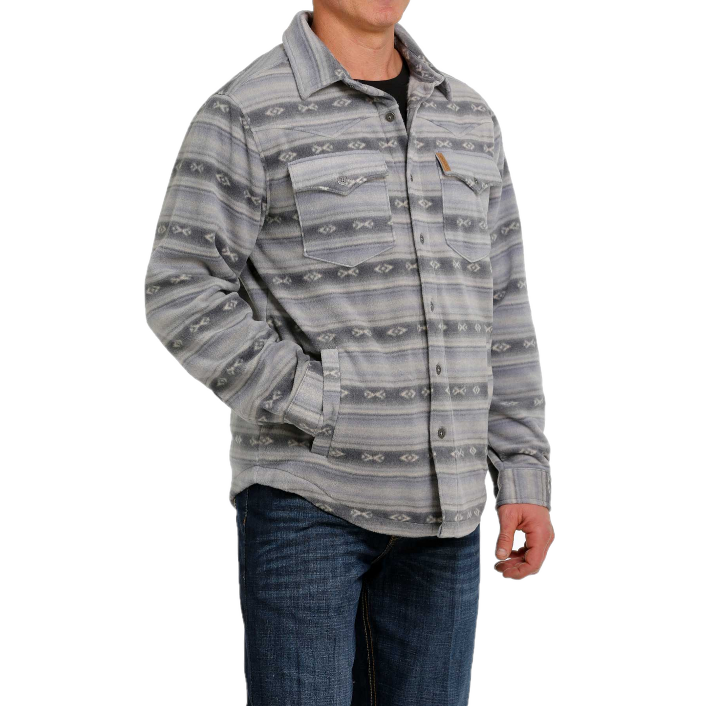 Cinch® Men's Aztec Printed Blue Fleece Shirt Jacket MWJ1580001