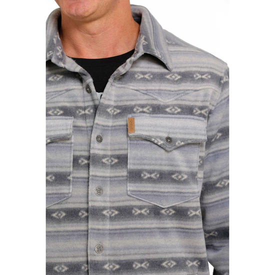 Cinch® Men's Aztec Printed Blue Fleece Shirt Jacket MWJ1580001