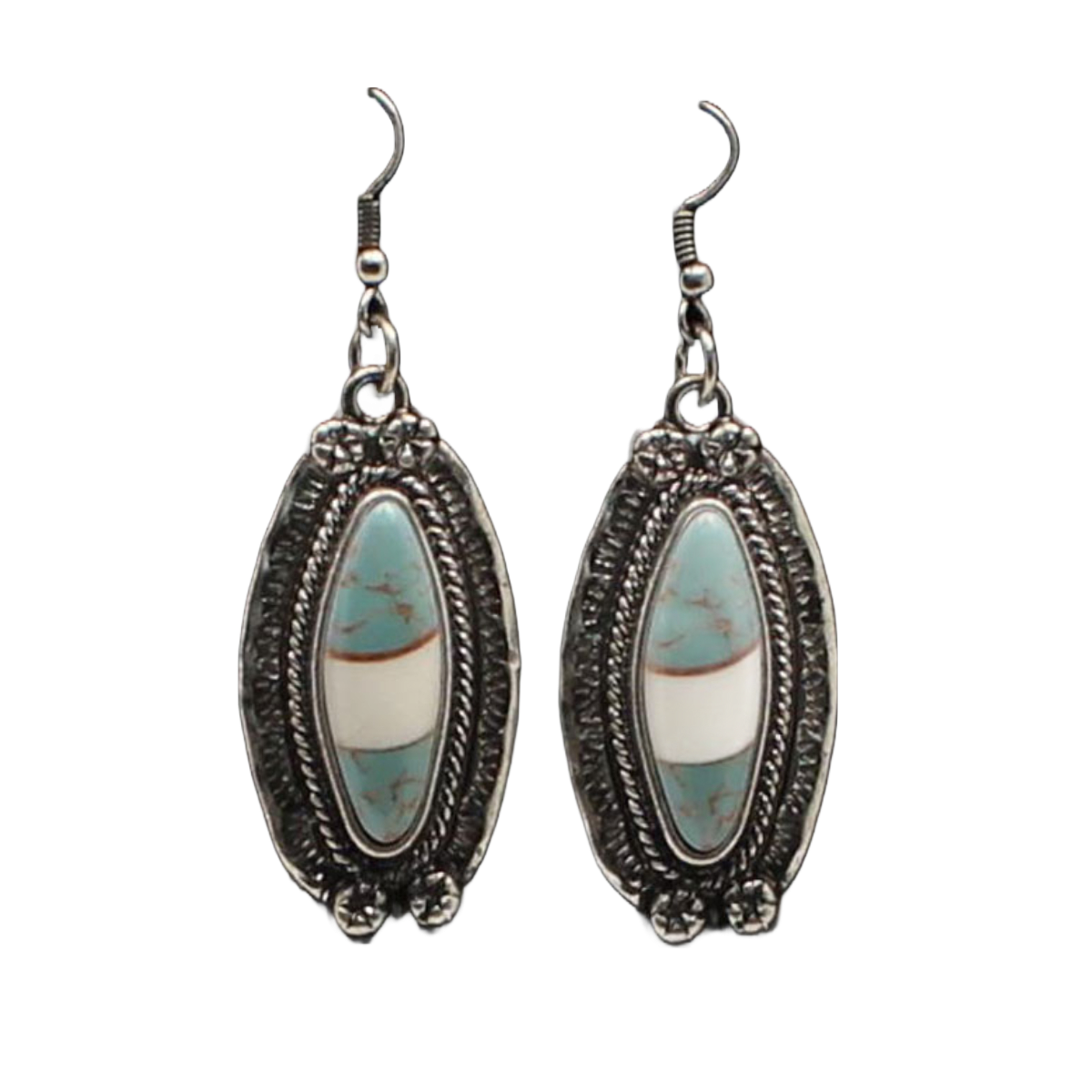 Blazin Roxx Ladies Dangling  Turquoise Earrings D4600110