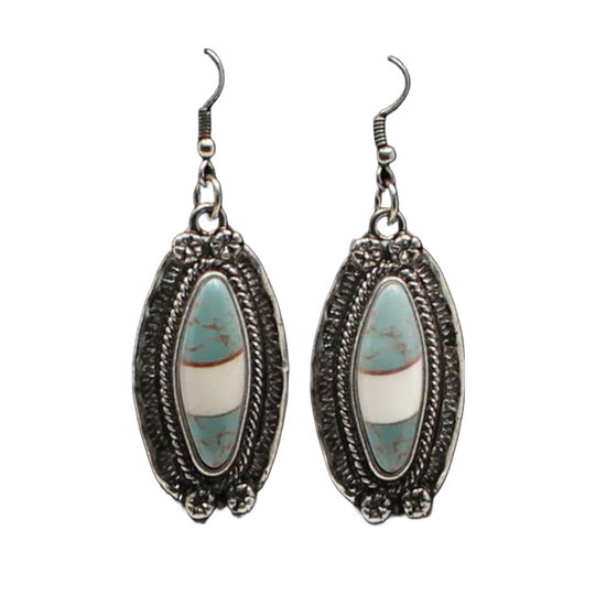 Blazin Roxx Ladies Dangling  Turquoise Earrings D4600110