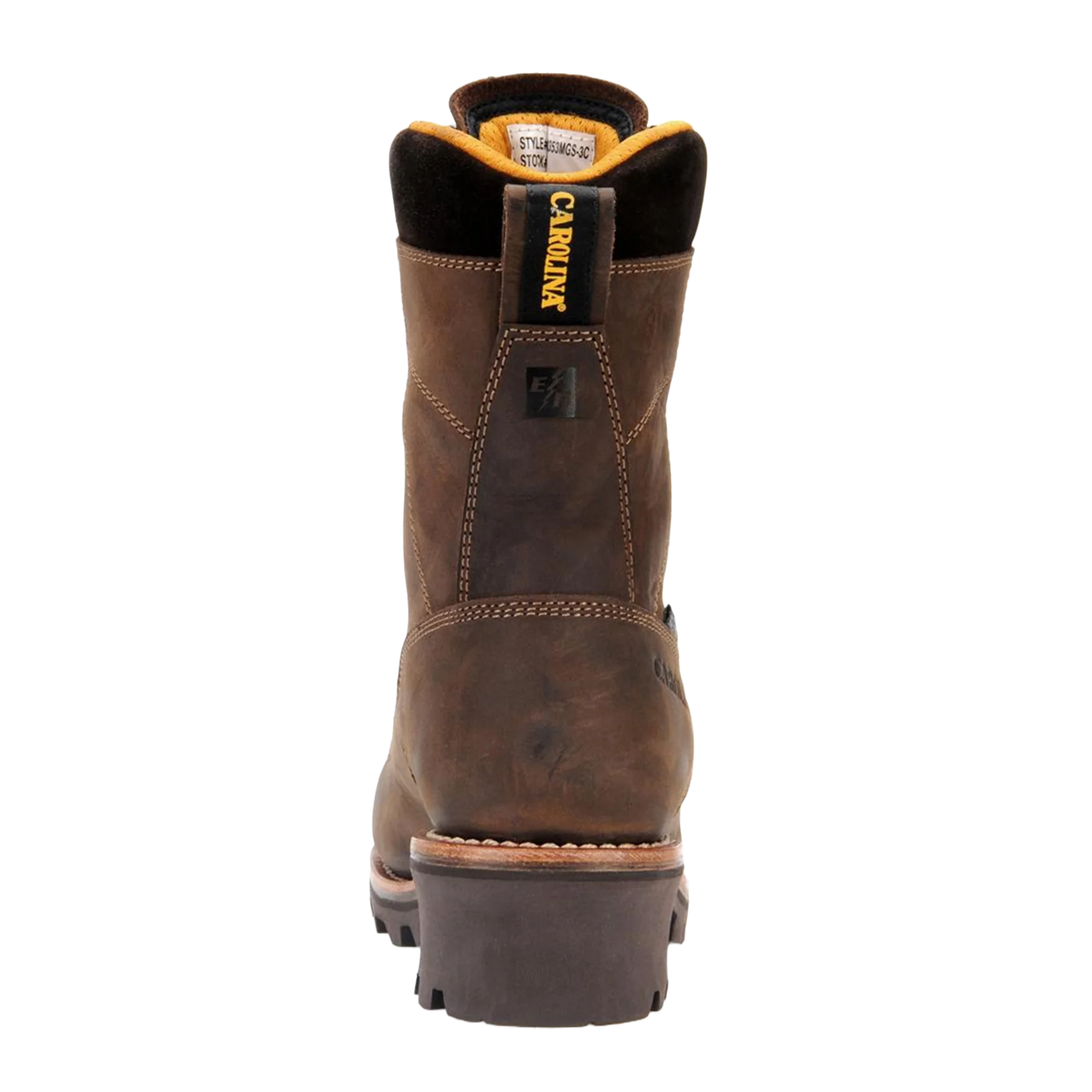 Carolina® Men's 8" Birch Gaucho Crazy Horse Brown Logger Boots CA7022