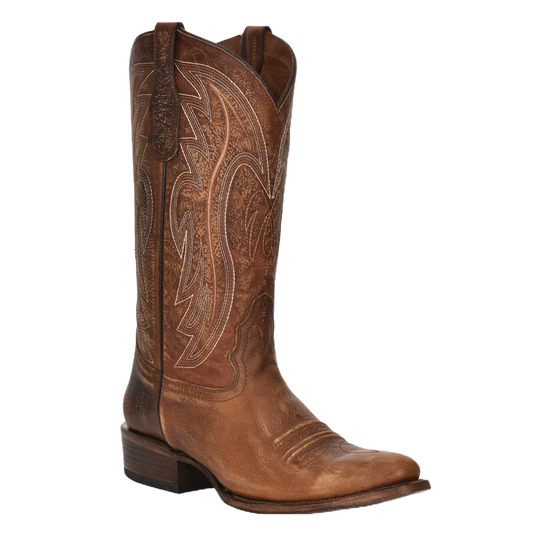 Circle G by Corral® Men's Embroidery Oil Brown Round Toe Boots L5979