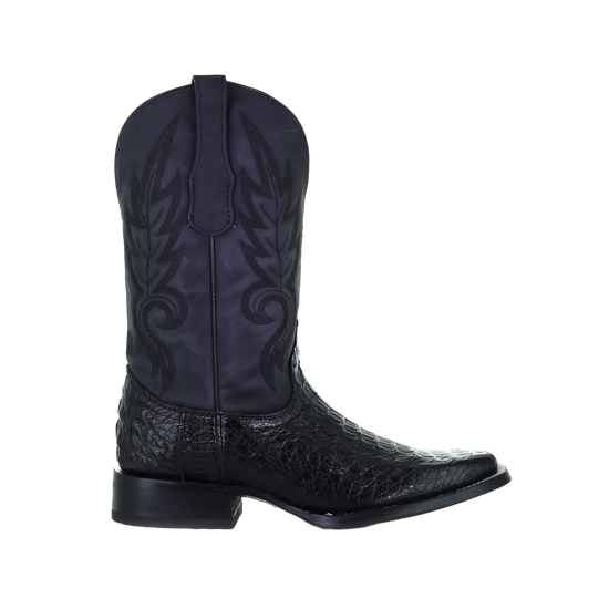 Corral Men's Black Caiman Embroidered Square Toe Boots L5743