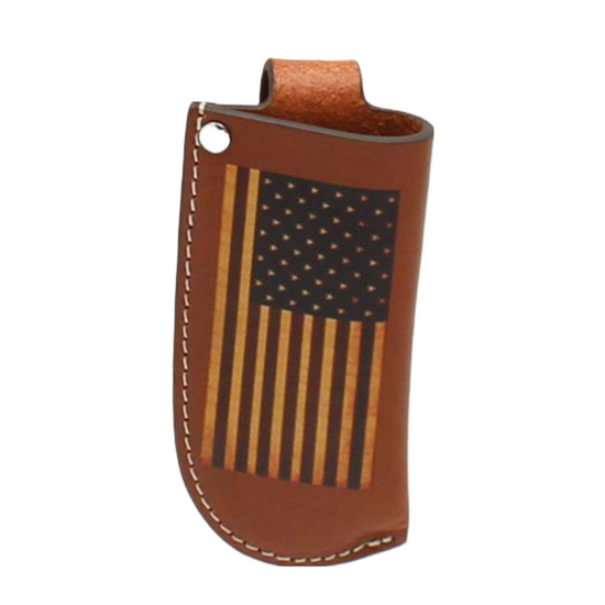 Nocona  Men's American Flag & Brown Leather Knife Sheath 1805608