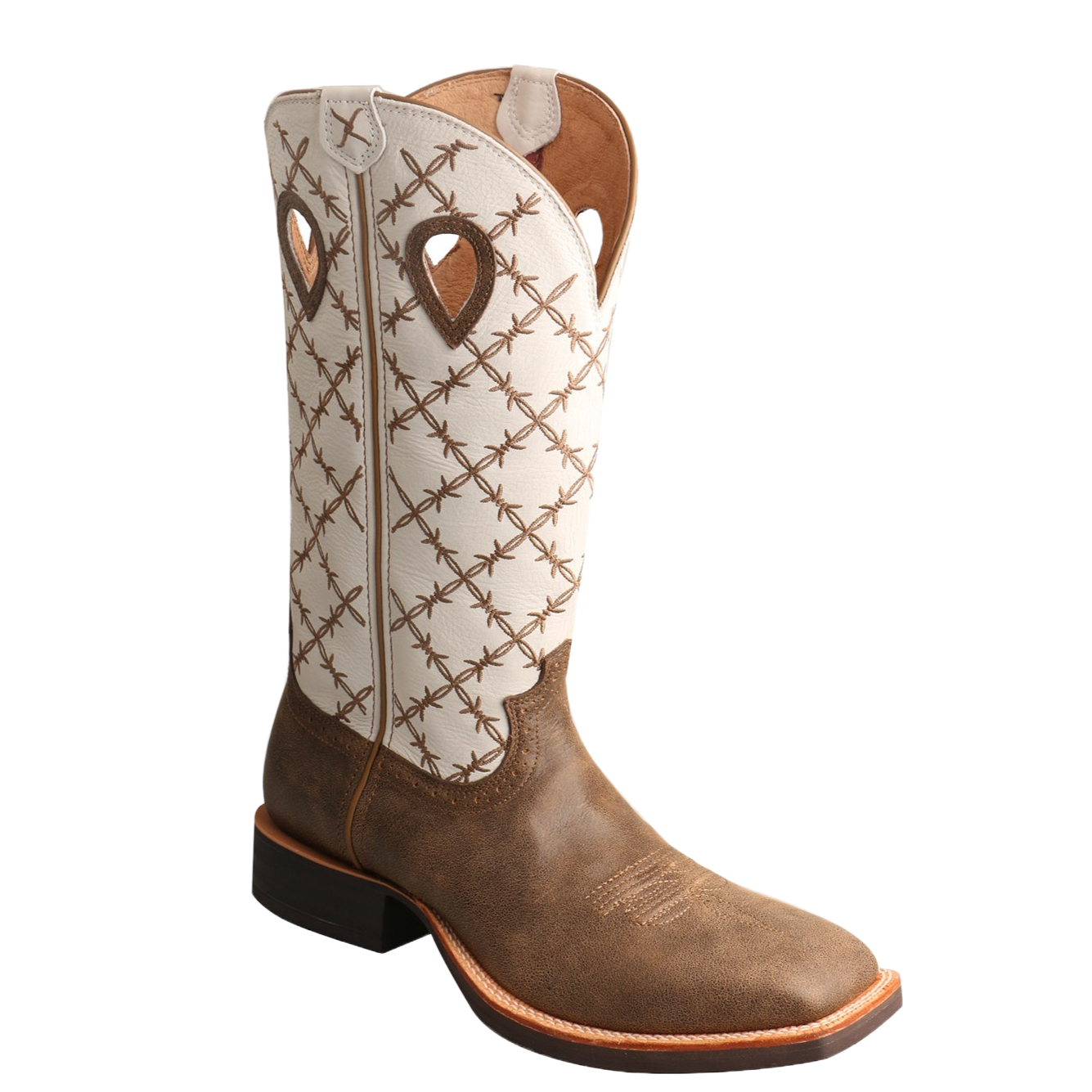 Twisted X Men's Ruff Stock Bomber and White Square Toe Boots MRS0056