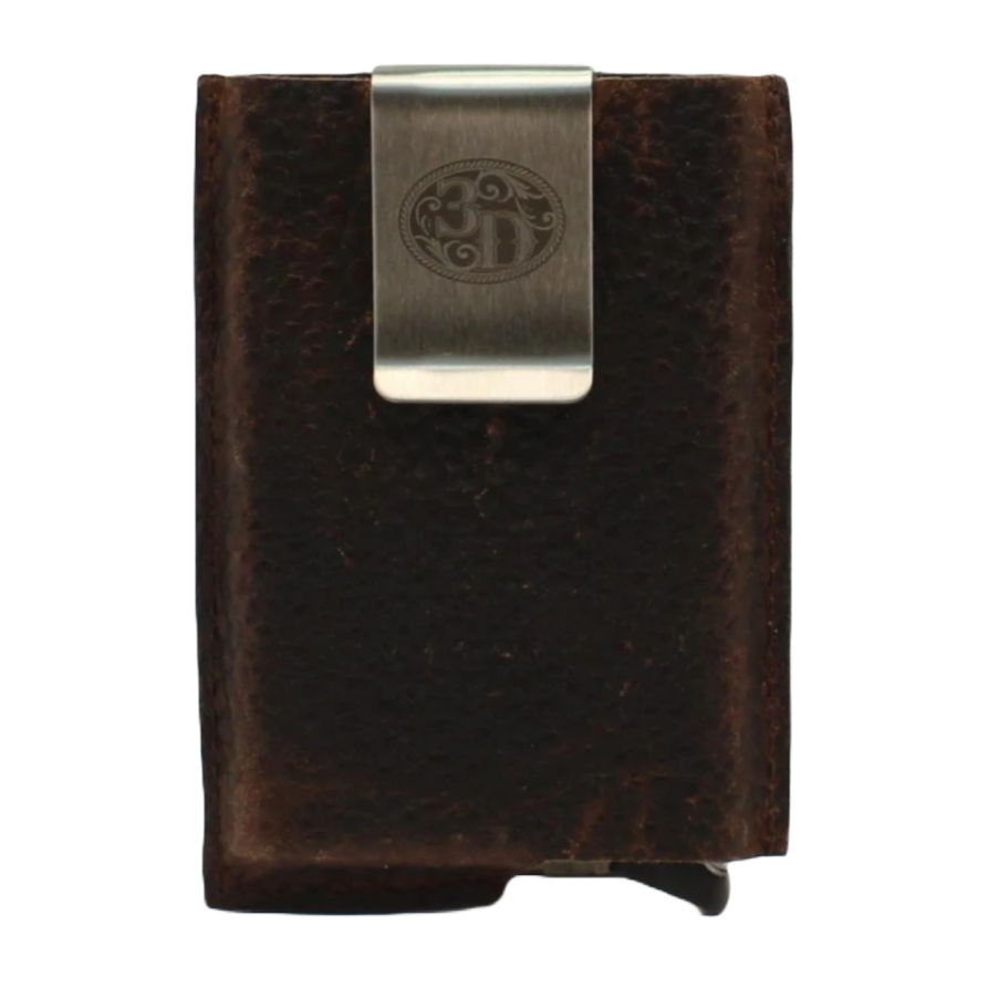 3D Belt® Men's Dark Brown Leather Smart Wallet D250002502