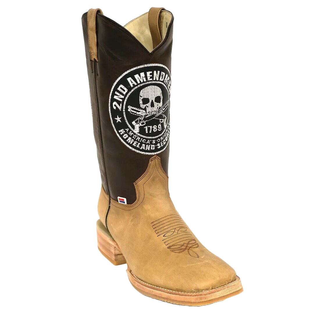 RockinLeather Men's 2nd Amendment Brown Western Boots 1200