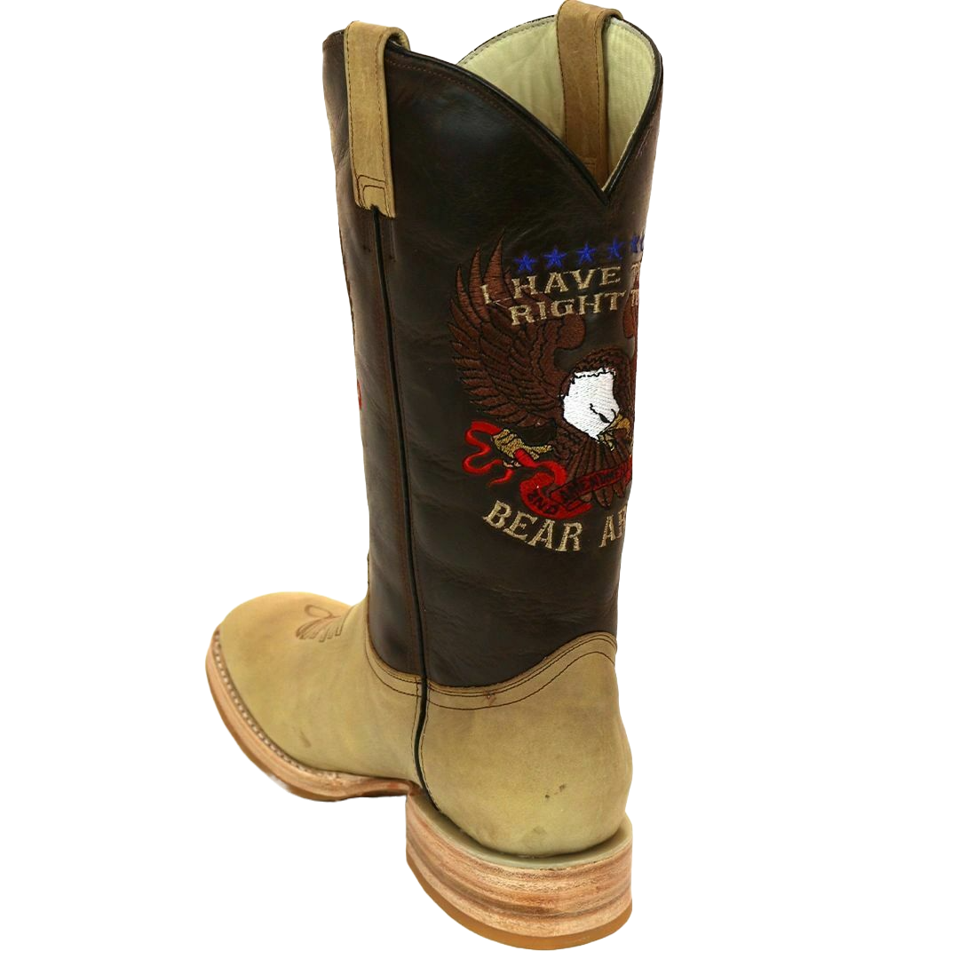 RockinLeather Men's 2nd Amendment Right To Bear Arms Brown Boots 1199