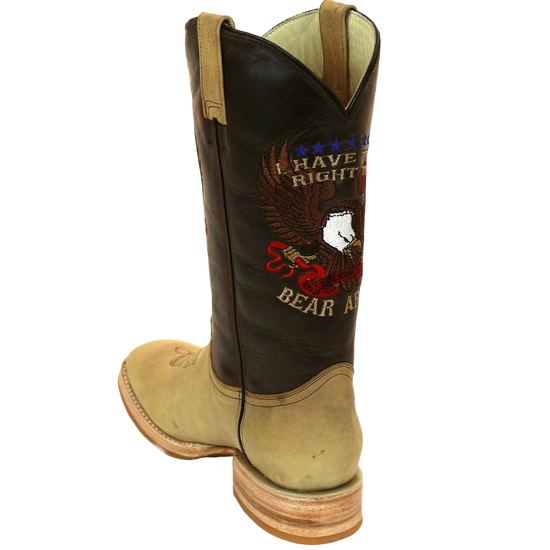 RockinLeather Men's 2nd Amendment Right To Bear Arms Brown Boots 1199