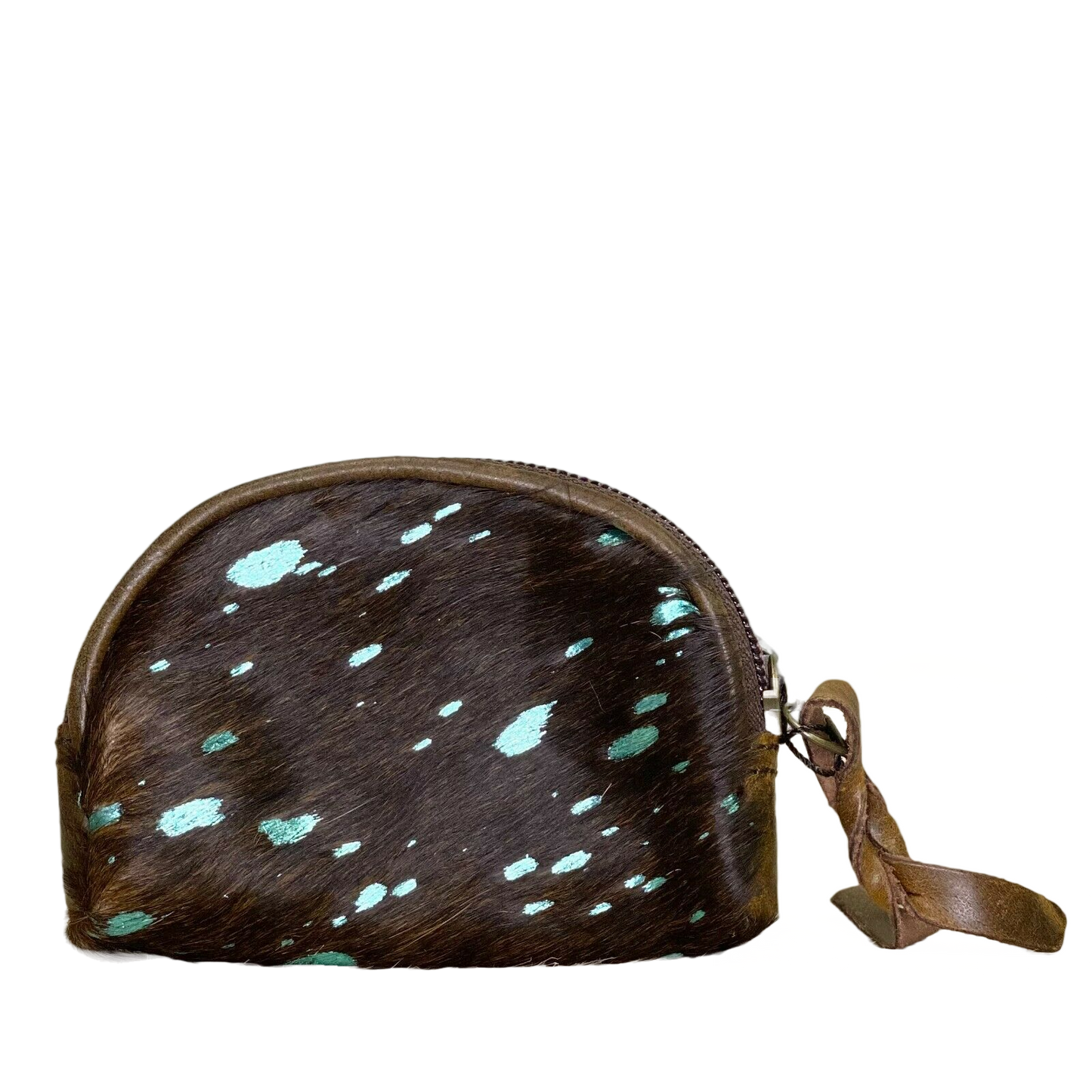 American Darling Brown and Turquoise Cowhide Pouch ADBG472ACTRQ