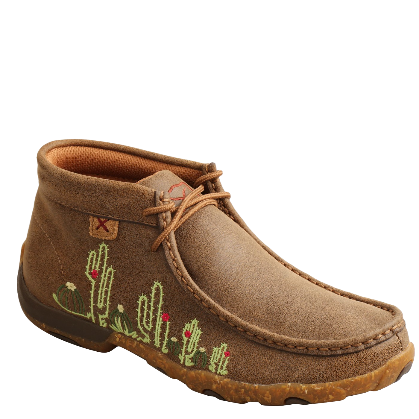 Twisted X Ladies Chukka Driving Moc Cactus Embroidery Shoes WDM0145