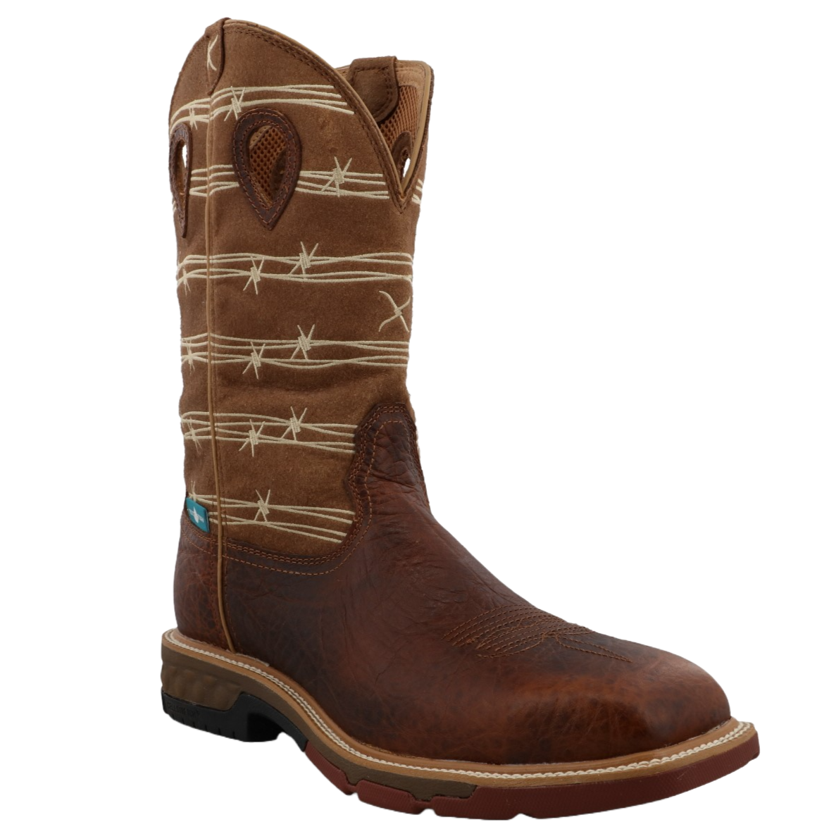 Twisted X Men's Barbwire Rustic Brown & Lion Tan Square Toe Boots MXBAW05