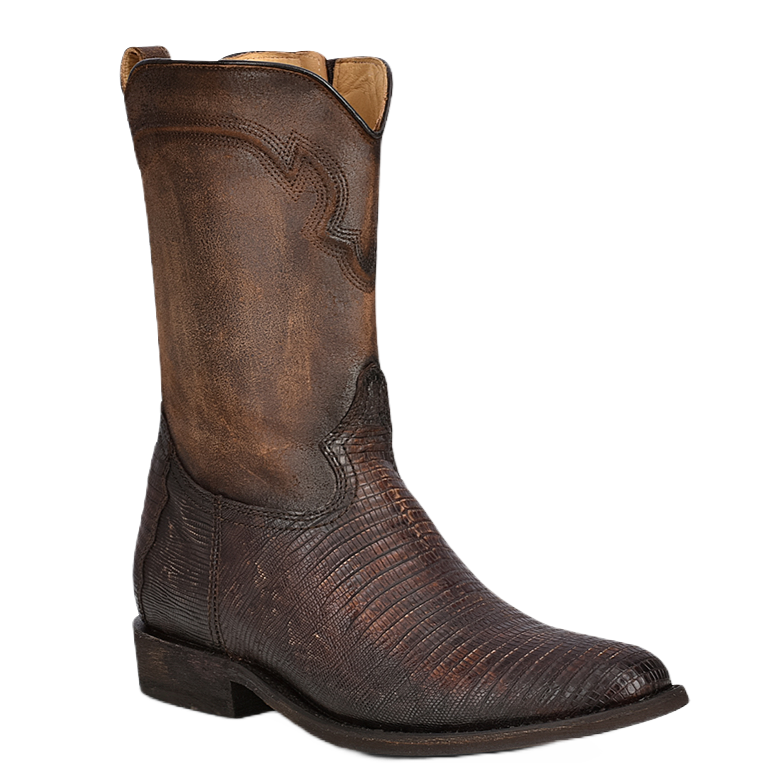 Corral Men's Teju Lizard Brown Embroidered Western Boots C3887