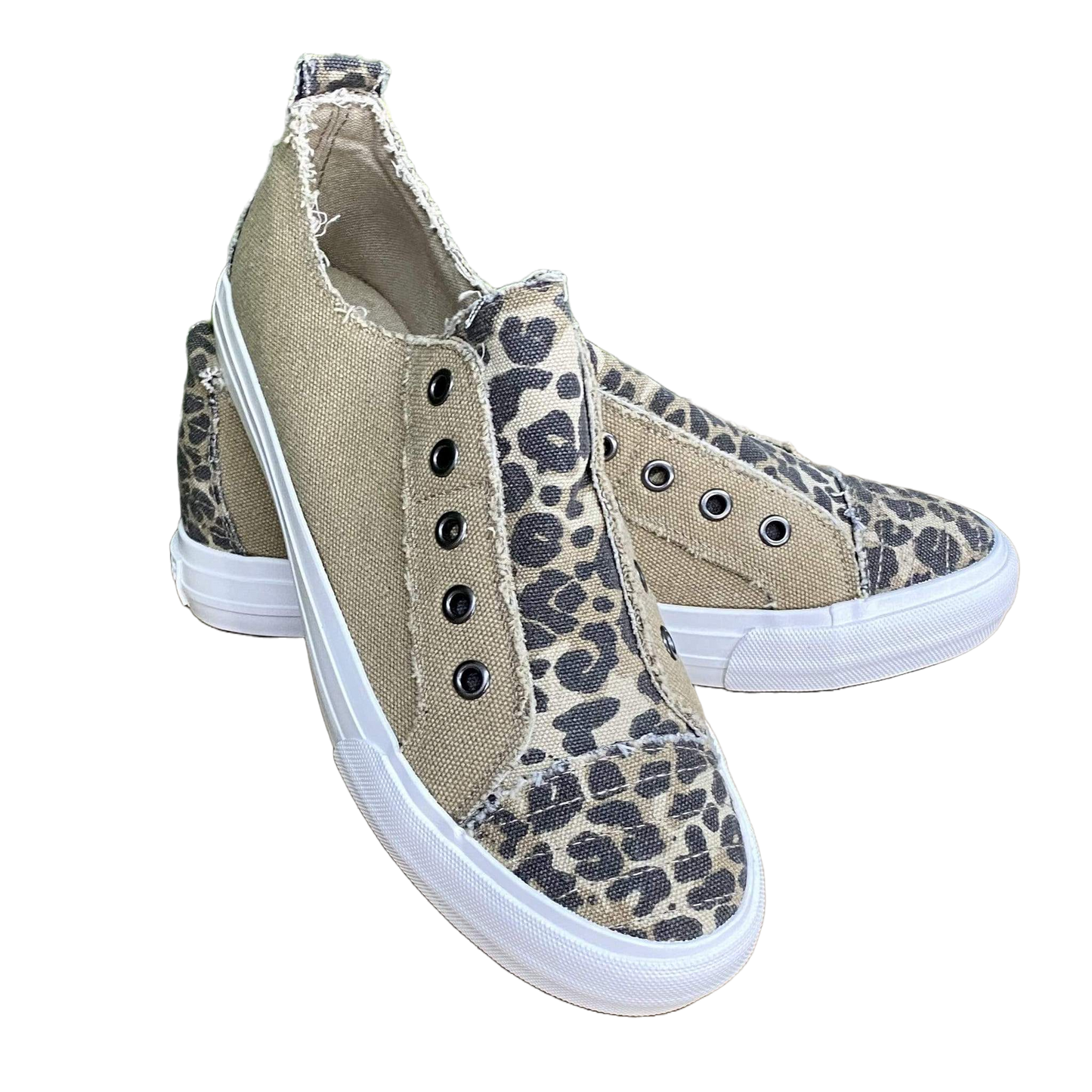 Gypsy Jazz Ladies Adalyn Tan & Leopard Slip On Shoes GJSP0135-TAN