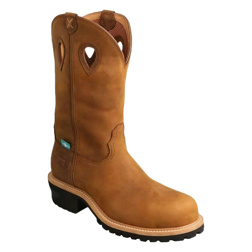 Twisted X Men's Brown Distressed Saddle Logger Boot MLGCW01