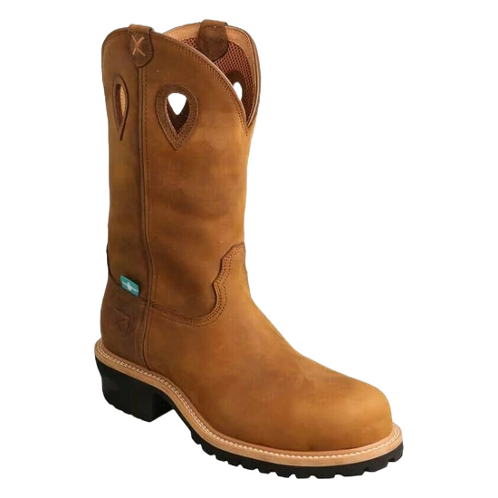 Twisted X Men's Brown Distressed Saddle Logger Boot MLGCW01