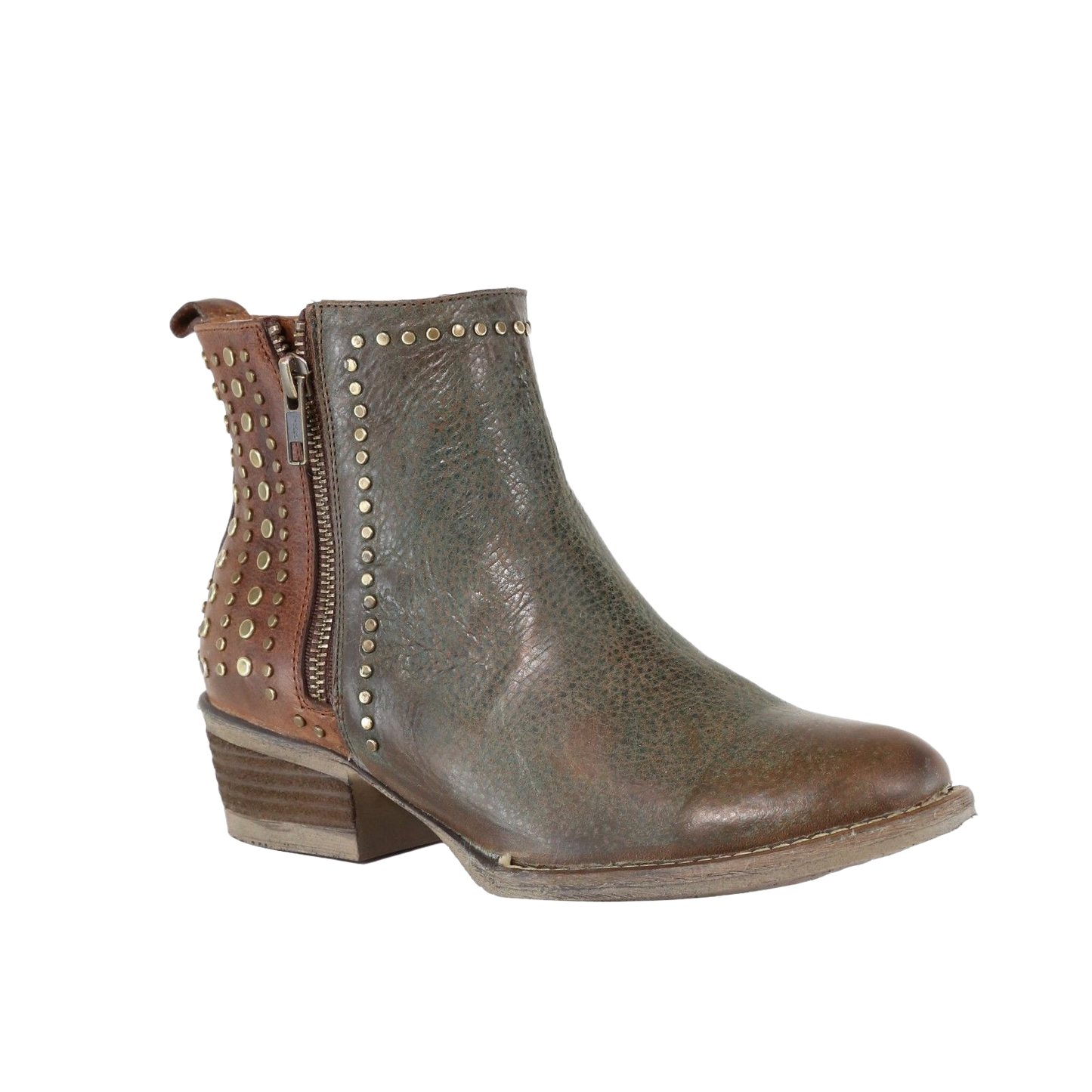 Circle G by Corral Ladies Green & Brown Stud Shortie Boots Q5011
