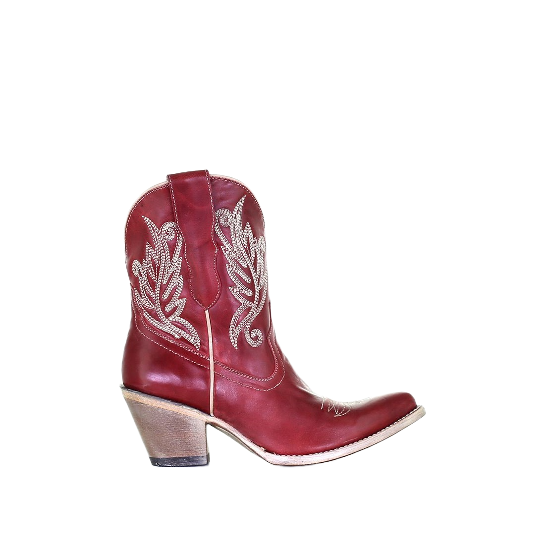 Corral Ladies Red Embroidered Zip Up Ankle Boots E1667