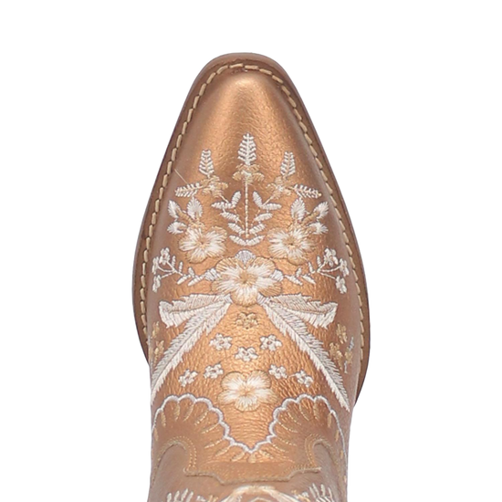 Dingo Ladies Primrose Floral Embroidery Bronze Boots DI748-YE7