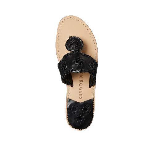 Jack Roger Ladies Slip On Black with Patent Sandals 1219SN0001004-BLKP