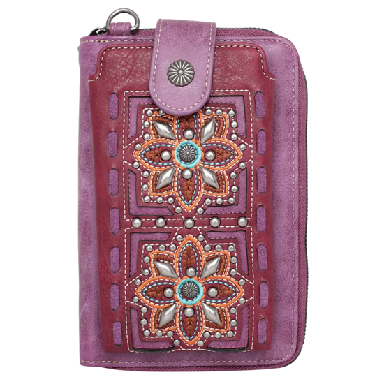 Montana West® Embroidered Collection Purple Phone Wallet MW994-183PP