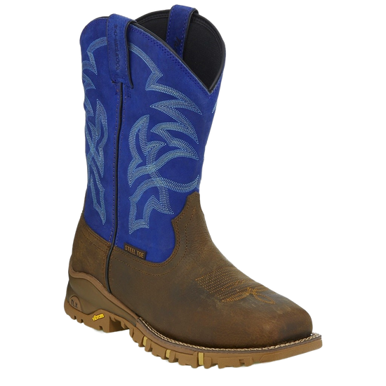 Tony Lama Men's Blue Steel Toe Waterproof Boots TW5010