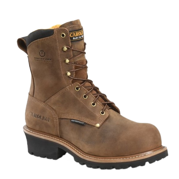 Carolina Men's Poplar 8" Waterproof Brown Logger Work Boots CA9052