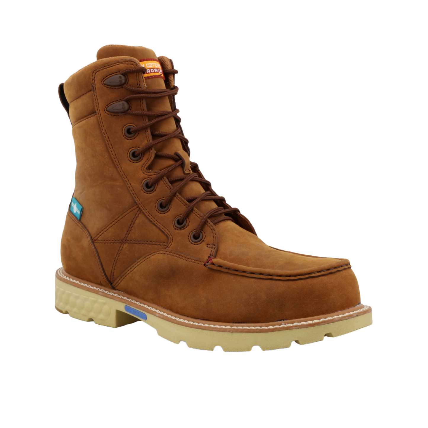 Twisted X Men's Distressed Saddle Waterproof Tan Work Boots MXCNW03
