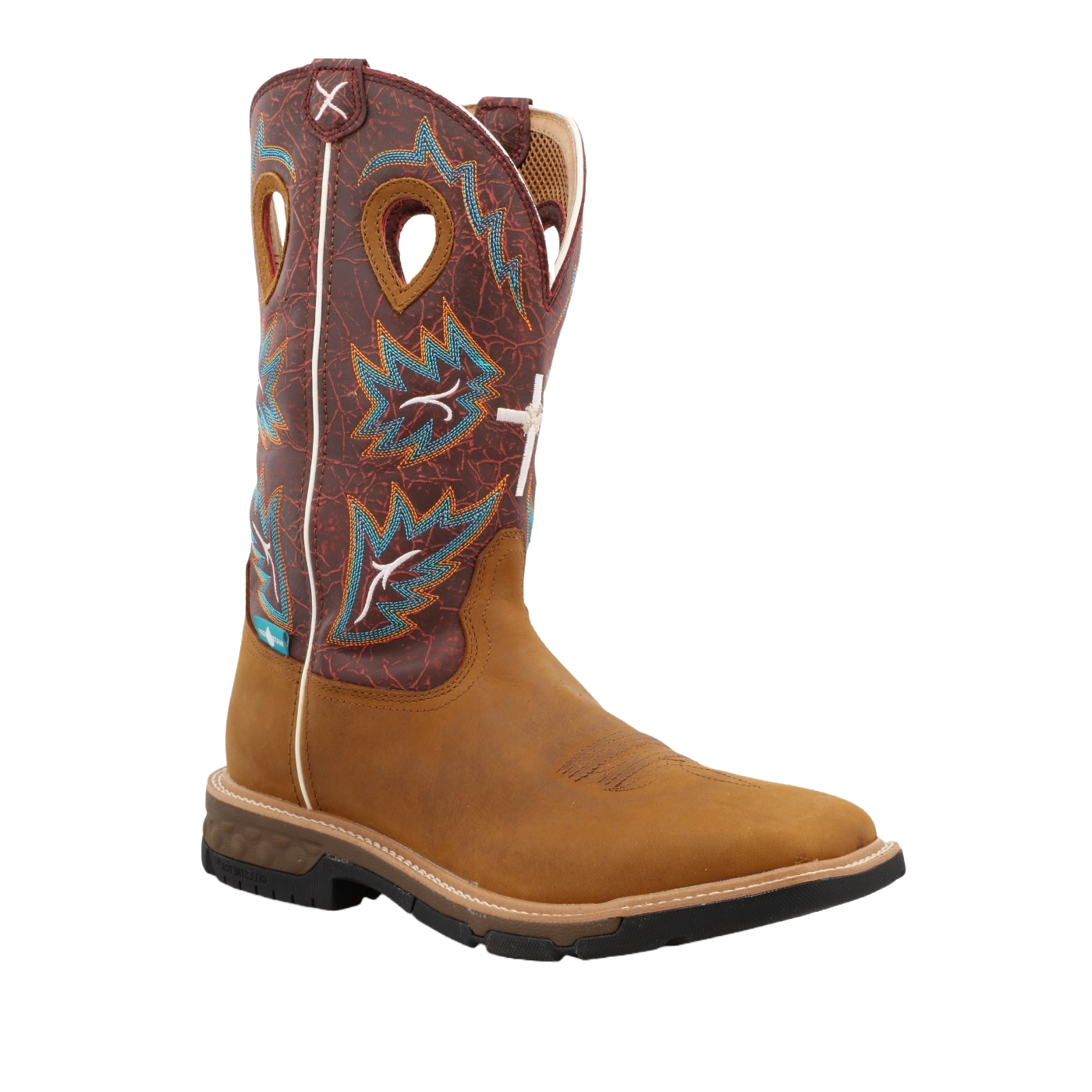 Twisted X Men's 12" Waterproof Tan & Burgundy Work Boots MXBW005