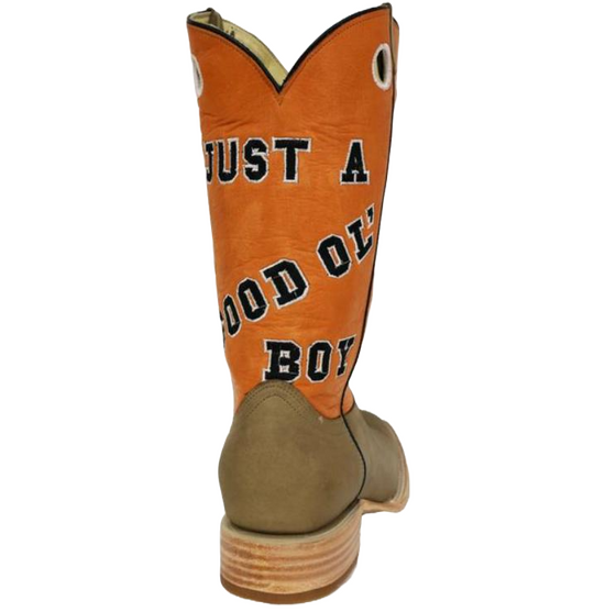 RockinLeather Men's Orange "Just a Good Ol' Boy" Boots 1156
