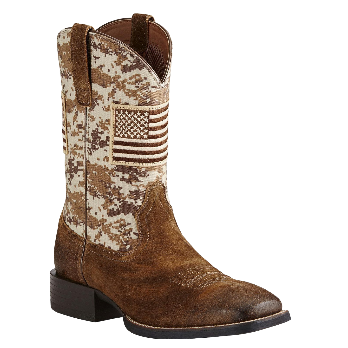Ariat® Men's Sport Patriot Sand Storm Camo Amercan Flag Boots 10019959