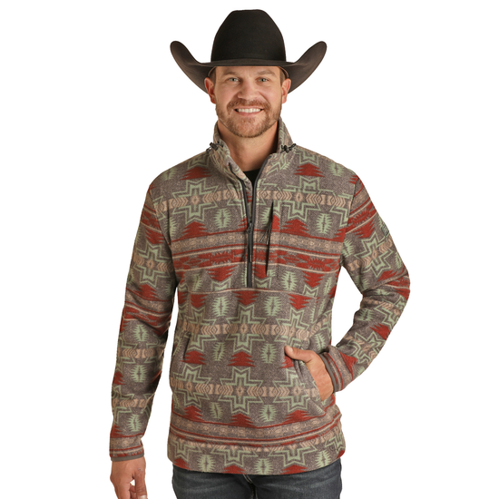Powder River Outfitters® Men's Aztec Fleece Pullover PRMO91RZXU-02